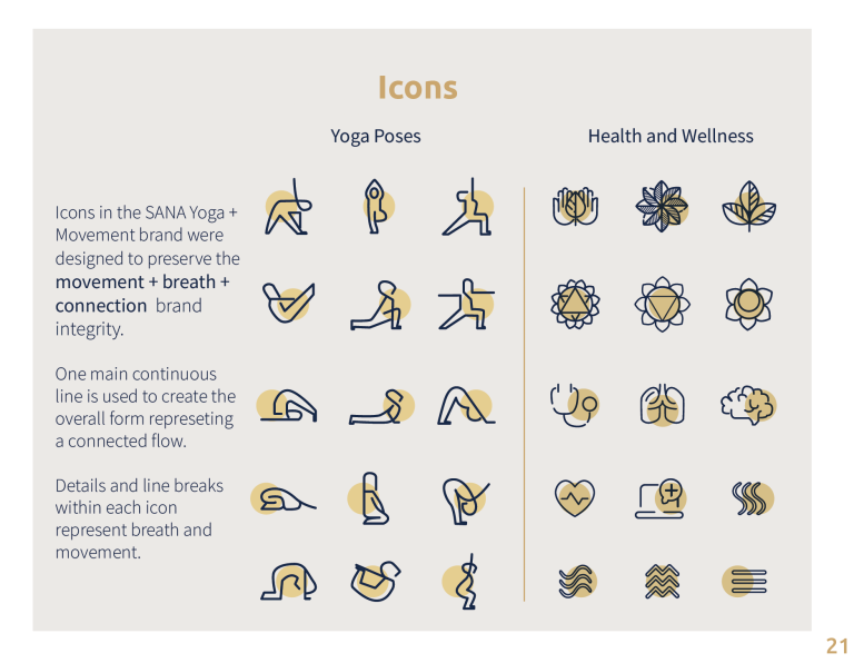 A chart of yoga poses for health and wellness