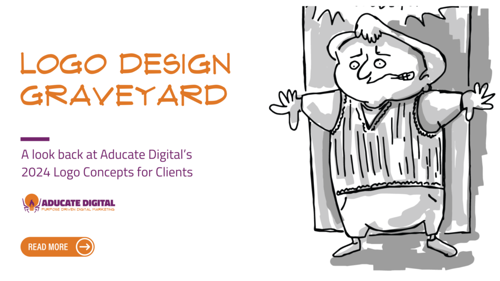 A teaser image for a blog post titled “Logo Design Graveyard: A look back at Aducate Digital’s 2024 concepts”