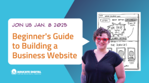 Teaser image for a blog post titled “Beginner’s Guide to Building a Business Website.”